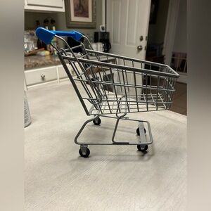 Doll or Decor Metal Mini Shopping Cart Approximately 10" x 9.5" x 7.5"